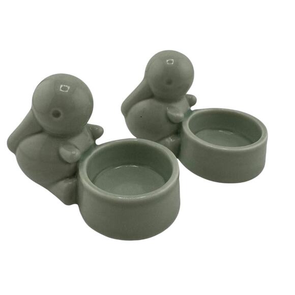 IKEA Fossta Sage Green Bunny Tealight Holders Set of 2 Retired Spring Decor - Picture 1 of 5